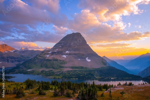 Hidden Lake at sunset in Glacier National Park