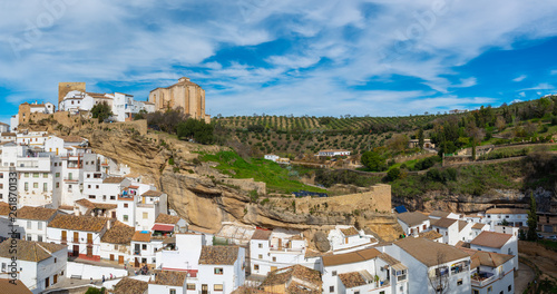 Traditional white Spanish architecture of Setenil de las Bodegas town