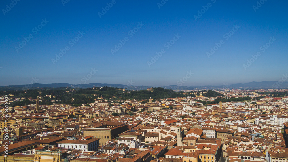 Aerial view of buildings and the city of Florence, Italy Aerial view of buildings and the city of Florence, Italy