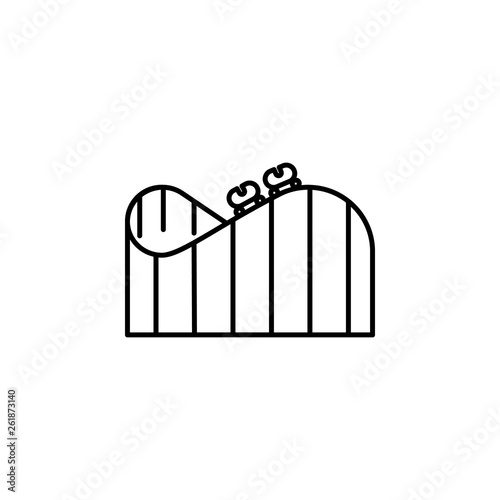roller coaster icon. Element of carnival and amusement icon. Thin line icon for website design and development, app development. Premium icon