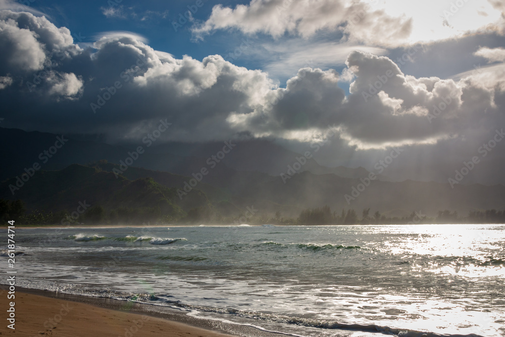 Waioli Beach Park, Hanalei Bay, Kauai, Hawaii, USA