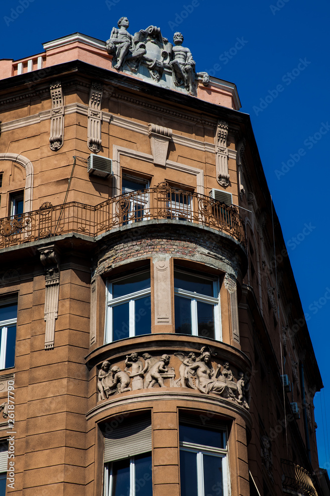 Beautiful architecture of the buildings at Budapest city center