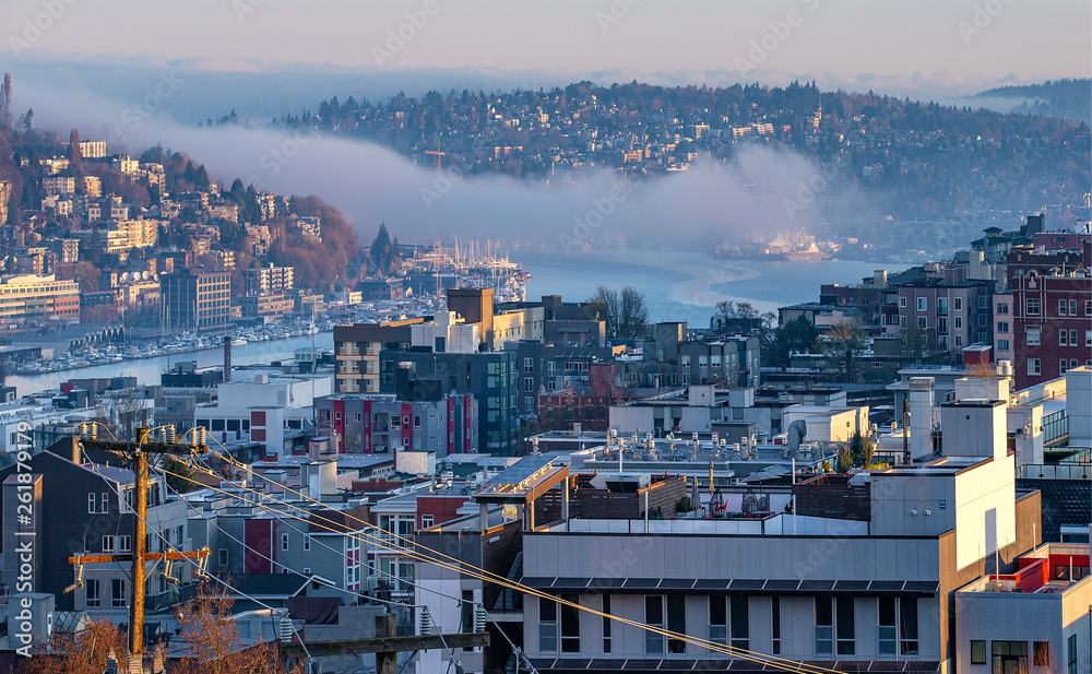 Obraz premium Sunny summer day in Seattle