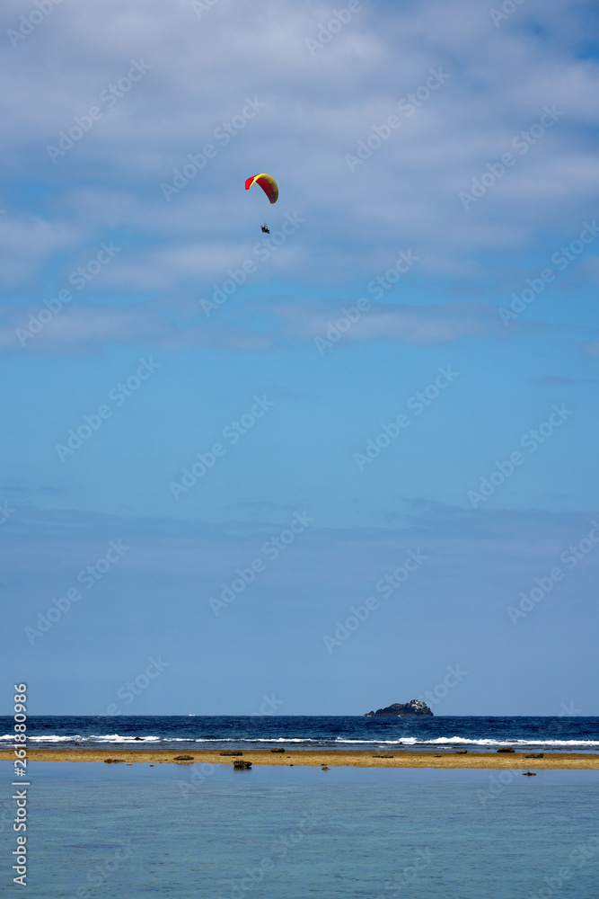 Amami Oshima, Japan - April 6, 2019: You beach and Cape Kasari in Amami Oshima, Kagoshima, Japan Amami Oshima, Japan - April 6, 2019: You beach and Cape Kasari in Amami Oshima, Kagoshima, Japan