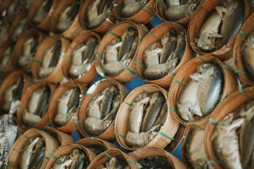 Many mackerel in market