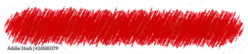Red crayon scribble texture. Abstract crayon on white background. Wax pastel spot. It is a hand drawn, red abstract crayon background.