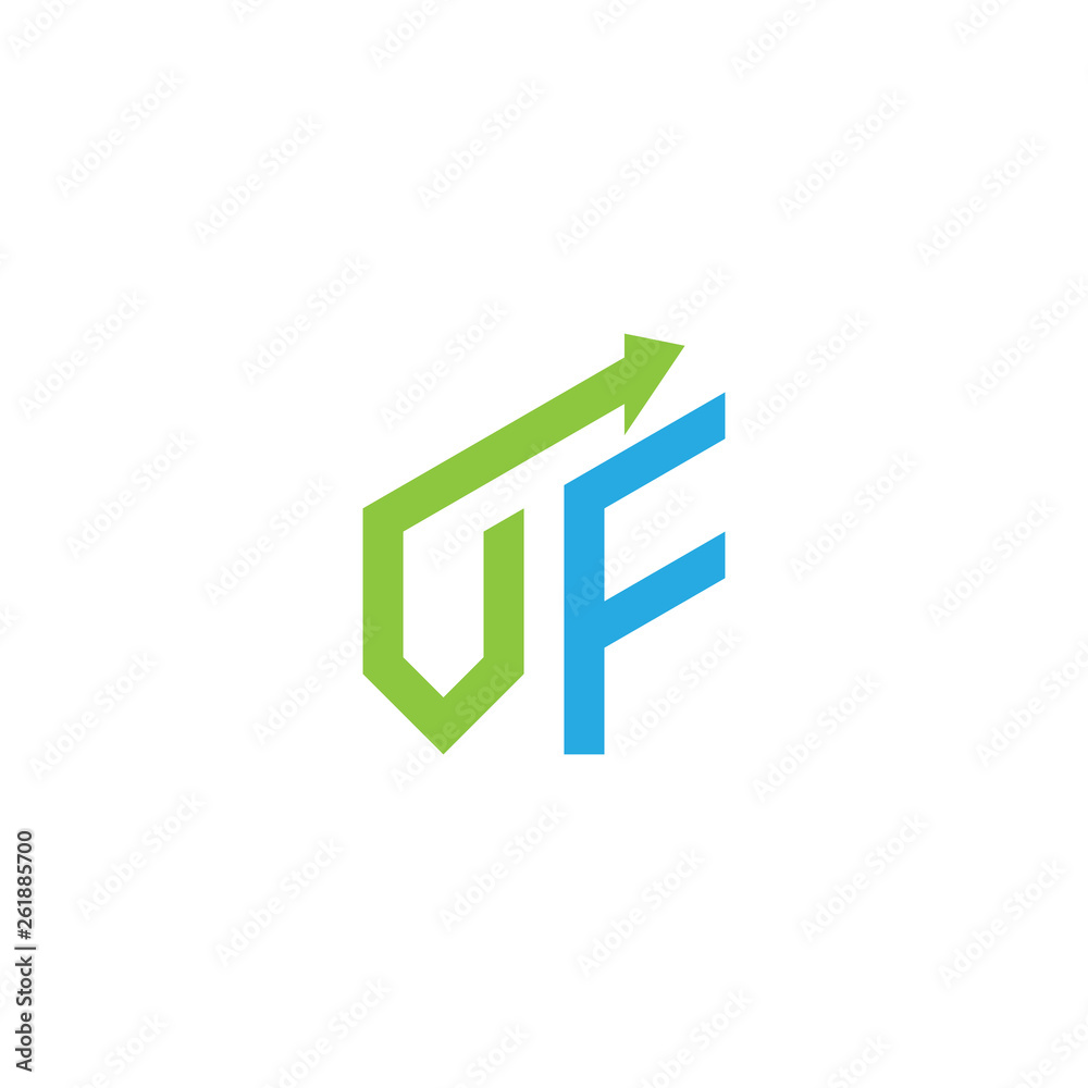 initial letter logo with growing arrows initial letter logo with growing arrows