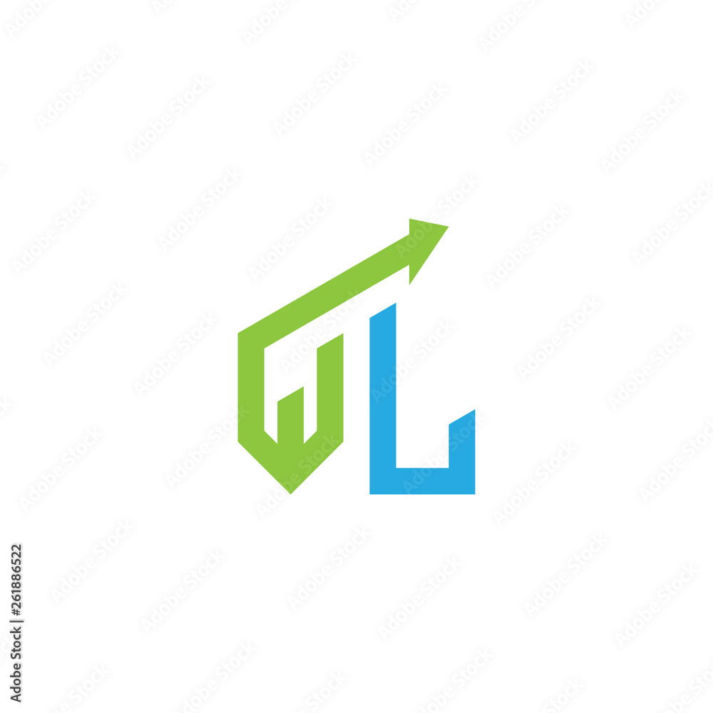 initial letter logo with growing arrows initial letter logo with growing arrows