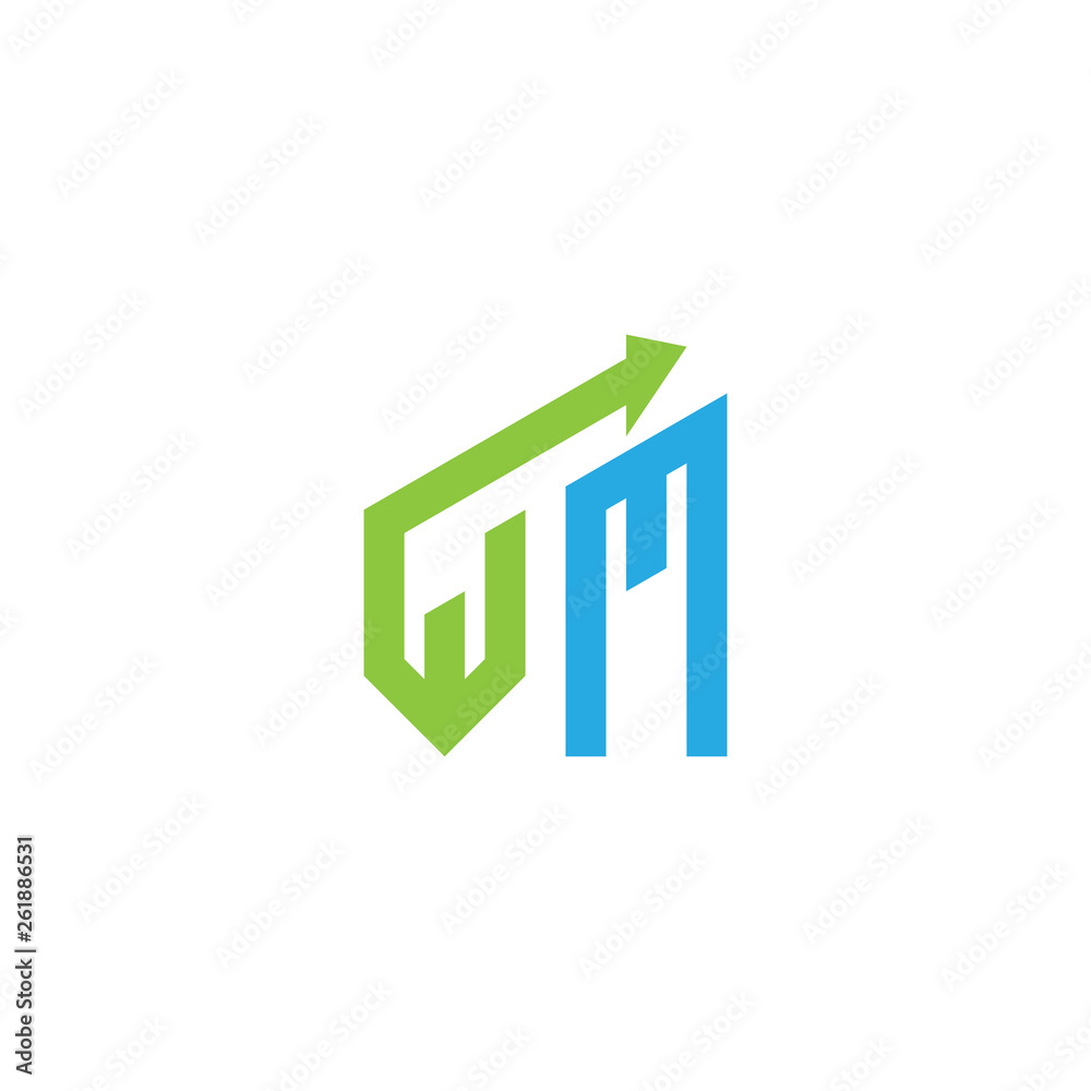 initial letter logo with growing arrows initial letter logo with growing arrows