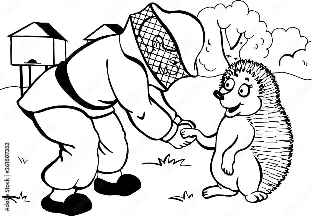 Obraz premium caricature. bee. beekeeping. illustration 048
