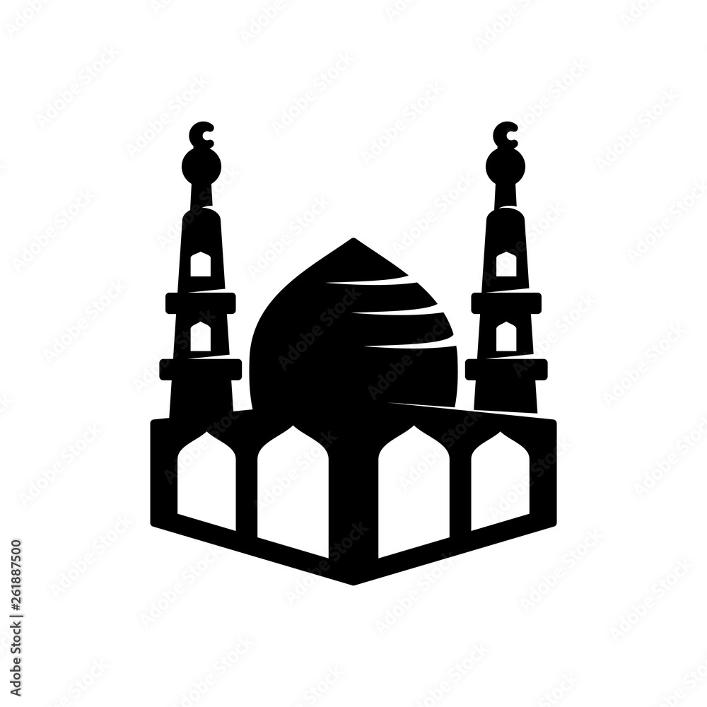 Obraz premium Mosque icon vector Illustration design template