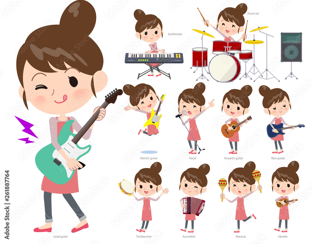 Ballet Bun hair Apron mom_pop music/同じシリーズはtoyotoyoポートフォリオ内から「親しみ デフォルメ」と検索してください Ballet Bun hair Apron mom_pop music/同じシリーズはtoyotoyoポートフォリオ内から「親しみ デフォルメ」と検索してください