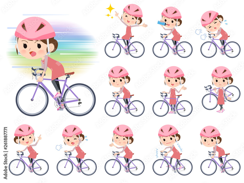 Ballet Bun hair Apron mom_road bike/同じシリーズはtoyotoyoポートフォリオ内から「親しみ デフォルメ」と検索してください Ballet Bun hair Apron mom_road bike/同じシリーズはtoyotoyoポートフォリオ内から「親しみ デフォルメ」と検索してください
