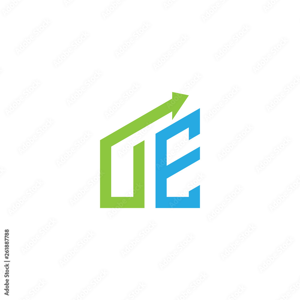initial letter logo with growing arrows initial letter logo with growing arrows