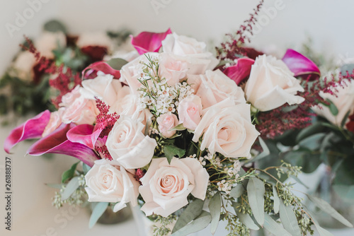 Pink roses and Calla Lily bridal bouquet