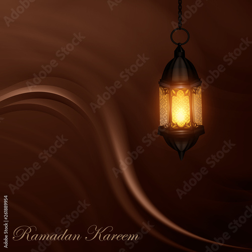 Sketchy style of EID Mubarak Lantern illustration with Ornament
