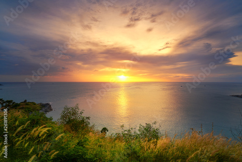 amazing sunset seascape view of phuket thailand