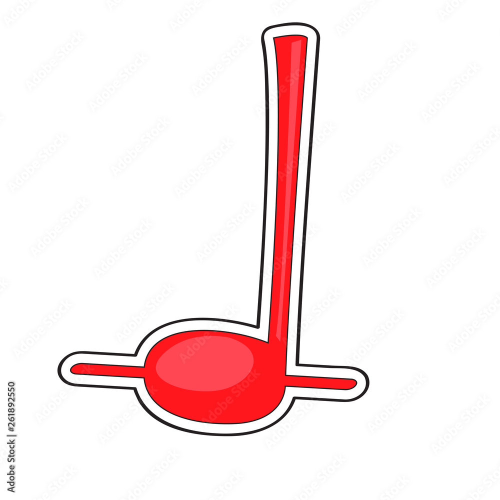 Isolated comic quarter note. Vector illustration design