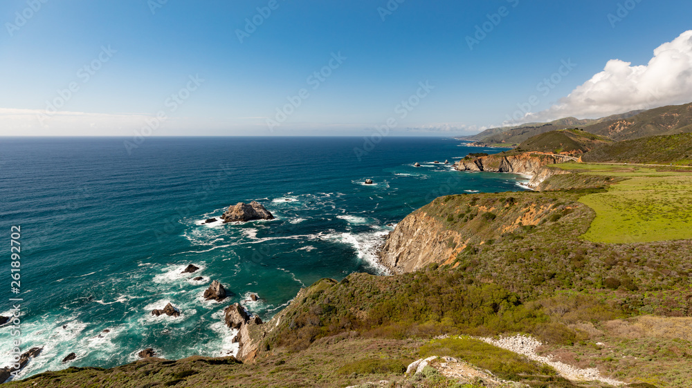 Pacific Coast of California from CA-1 Cabrillo Hwy at Hurricane Point View in Carmel-By-The-Sea, California Pacific Coast of California from CA-1 Cabrillo Hwy at Hurricane Point View in Carmel-By-The-Sea, California