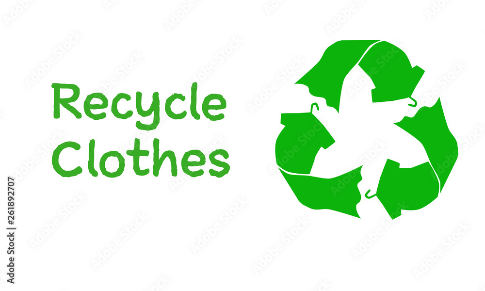 Recycle clothes symbol ethical sustainable fashion concept Recycle clothes symbol ethical sustainable fashion concept