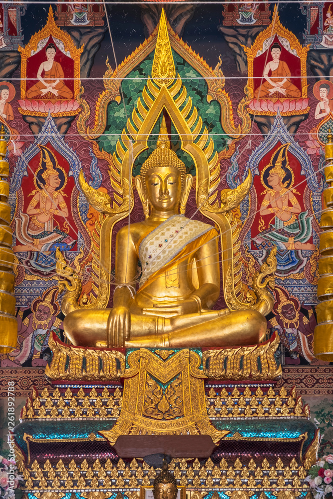 principle Buddha image of the third grade royal monastery, Wat Sutthiwat Wararam, Samut Sakhon province, Thailand since 1905