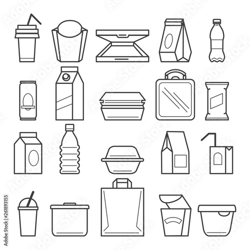 Fastfood packing icons