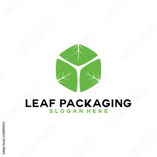 Leaf packaging logo. Delivery logo. nature, packaging, box, leaf, logo, package, delivery, courier, business, company, creative, design, eco