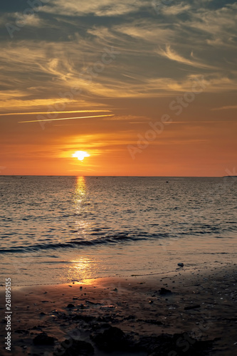 Tainan City beach at sunset  Taiwan