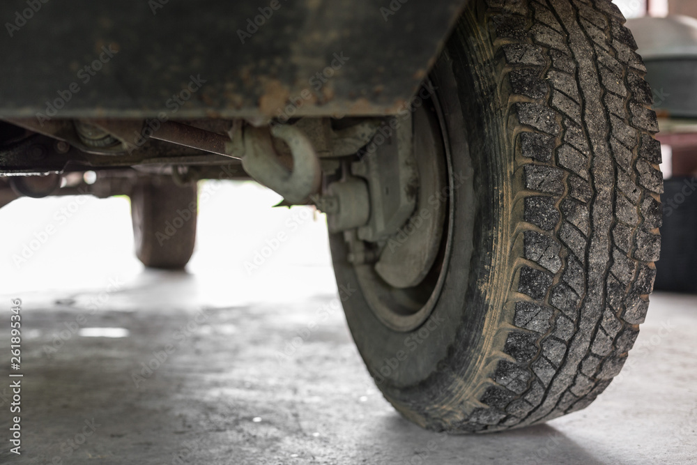 Wheel of the off-road pickup