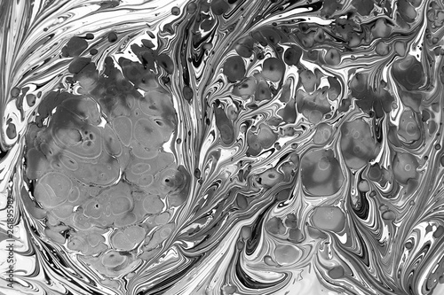 Beautiful abstract painting is a painting technique Ebru .Turkish Ebru style on the water with acrylic paints wring wave.Stylish combination of luxury.Contemporary art marble liquid texture