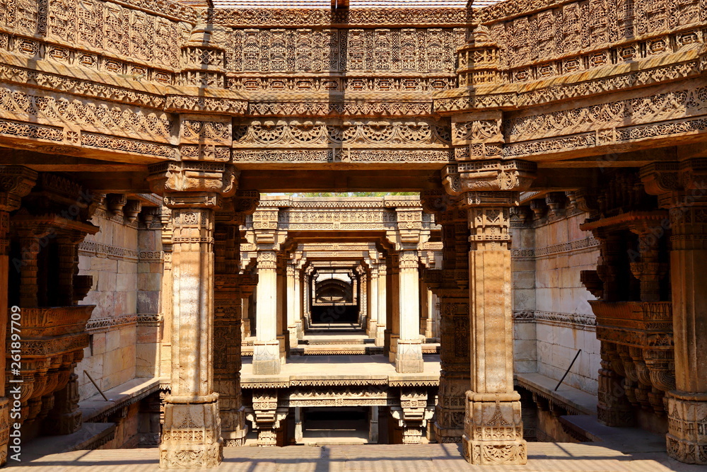 Adalaj Stepwell is a Hindu building in the village of Adalaj near Ahmedabad in the Indian state of Gujarat. Adalaj Stepwell is a Hindu building in the village of Adalaj near Ahmedabad in the Indian state of Gujarat.