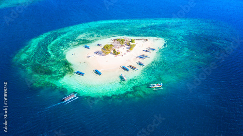 Beautiful aerial view of Gili Kedis island photo