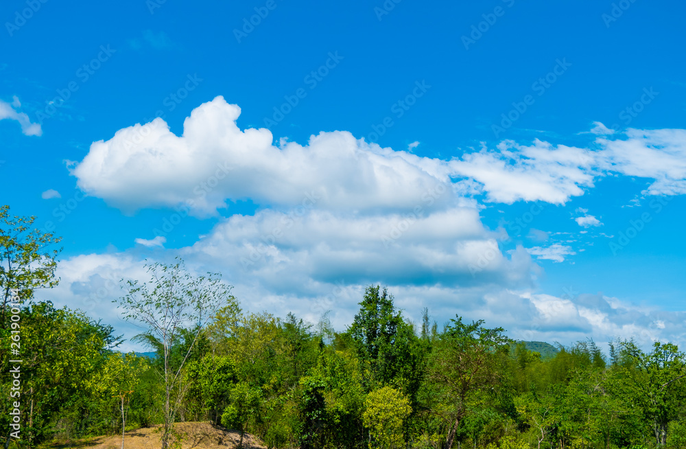Mountain soil on sky background. at Kanchanaburi