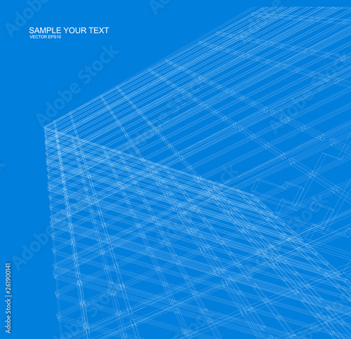 Abstract design. Modern architecture wireframe space