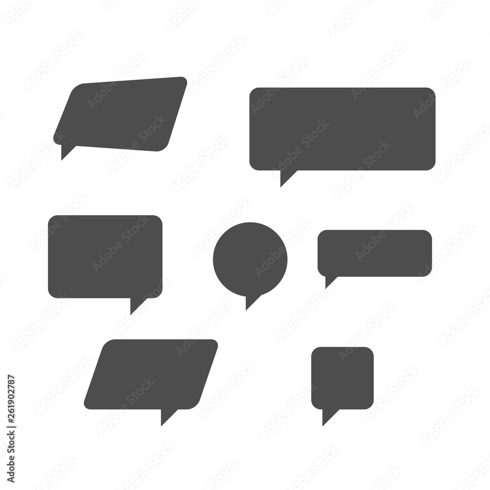 Modern speech set of bubbles isolated on white background Modern speech set of bubbles isolated on white background