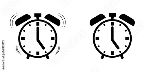 Modern alarm clock vector icon isolated on white background