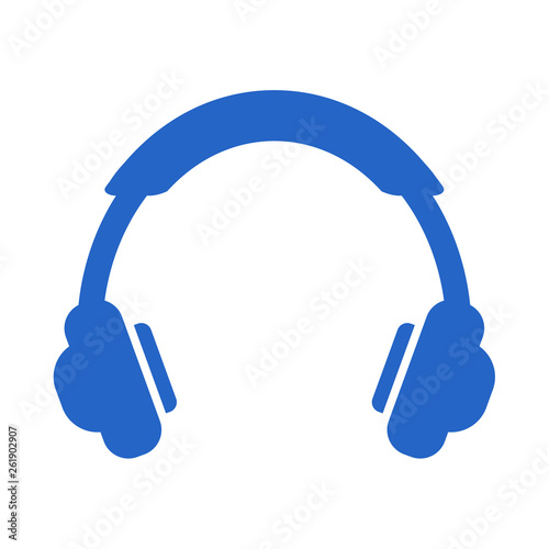 Modern flat headphone icon isolated on white backgound. Vector illustration