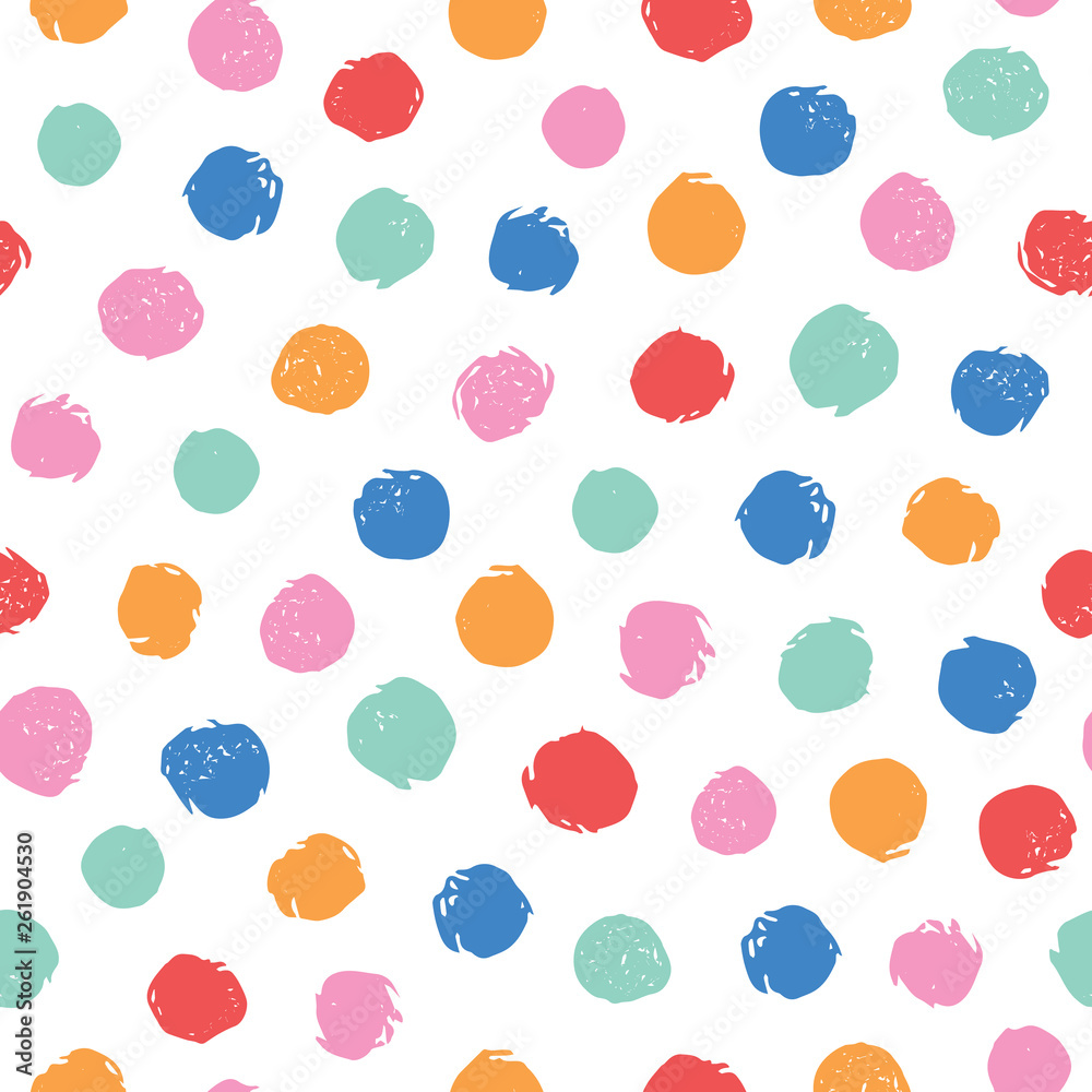 Seamless pattern colorful polka dots background Vector Image