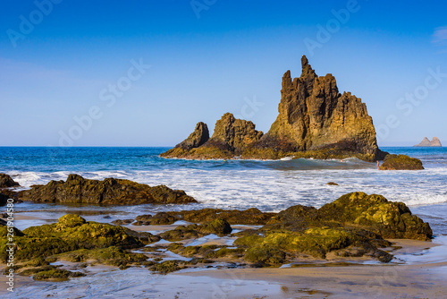 Stunning views of the incredibly beautiful Benijo beach in the north of Tenerife. Canary Islands..Spain