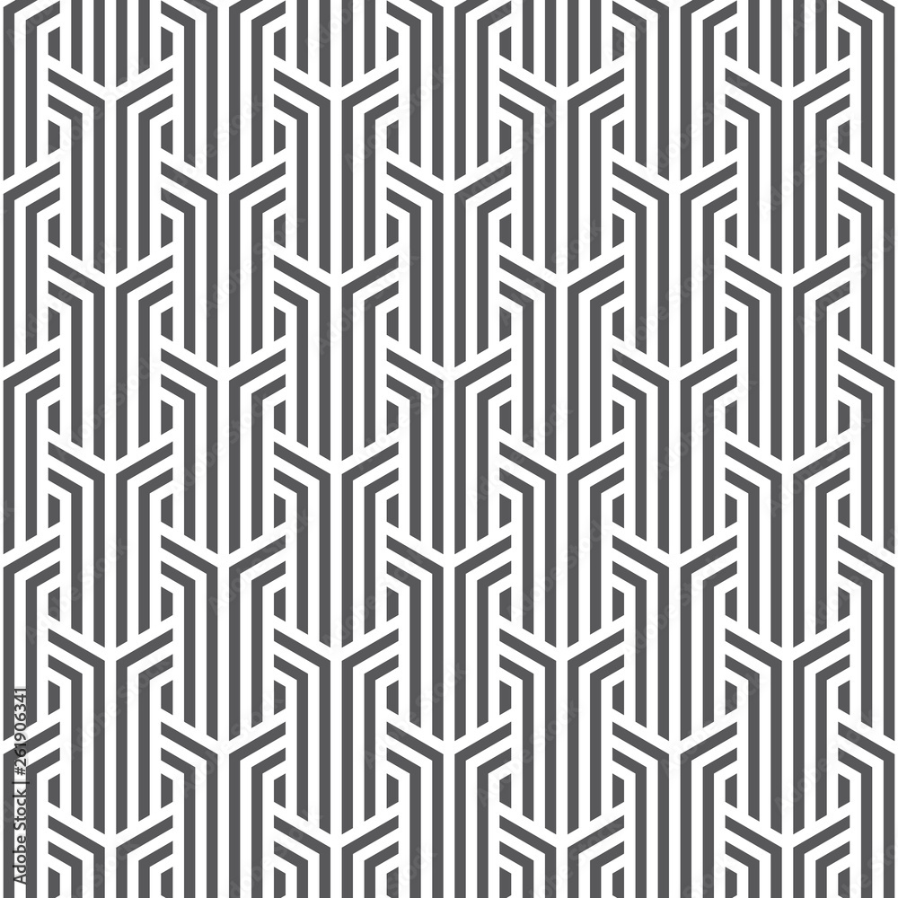 Vector pattern. Repeating geometric tiles with linear striped rhombuses