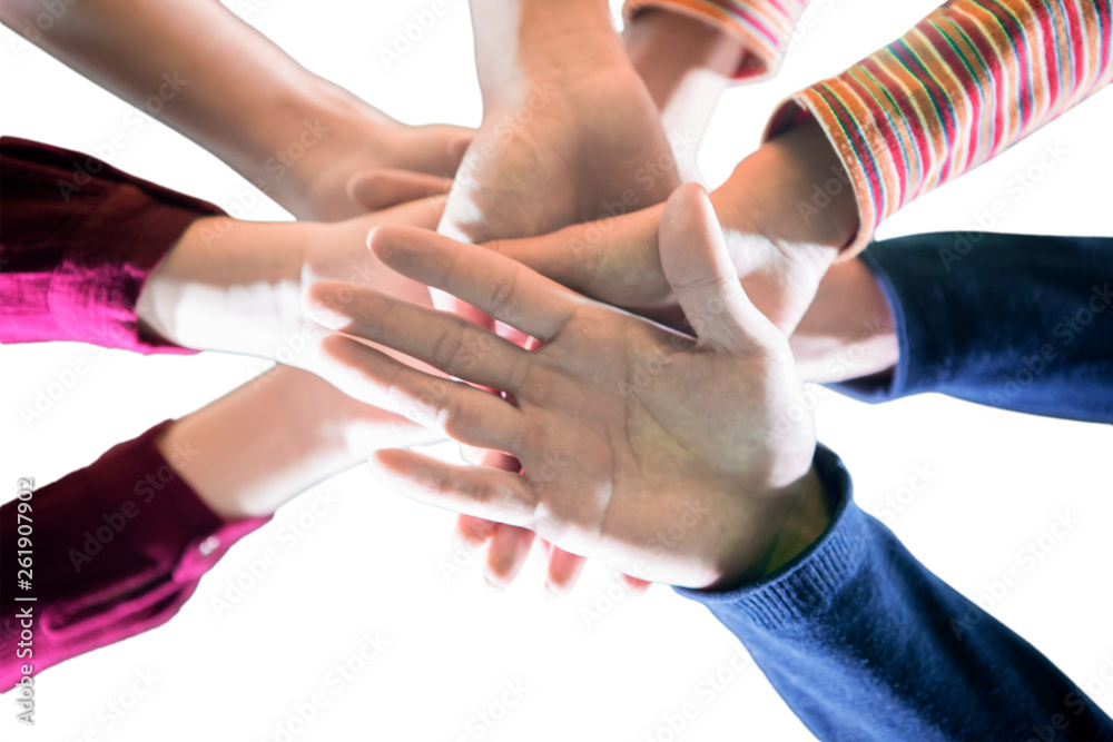 © Creativa Images - Young people give motivation each other on studio