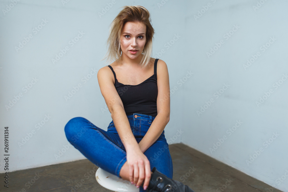 Model tests. Photo session for the model in the studio. Model tests. Photo session for the model in the studio.
