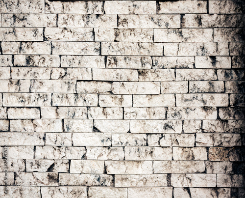 Old white dirty brick wall background.