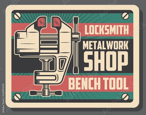 Locksmith and metalworking bench vice tool