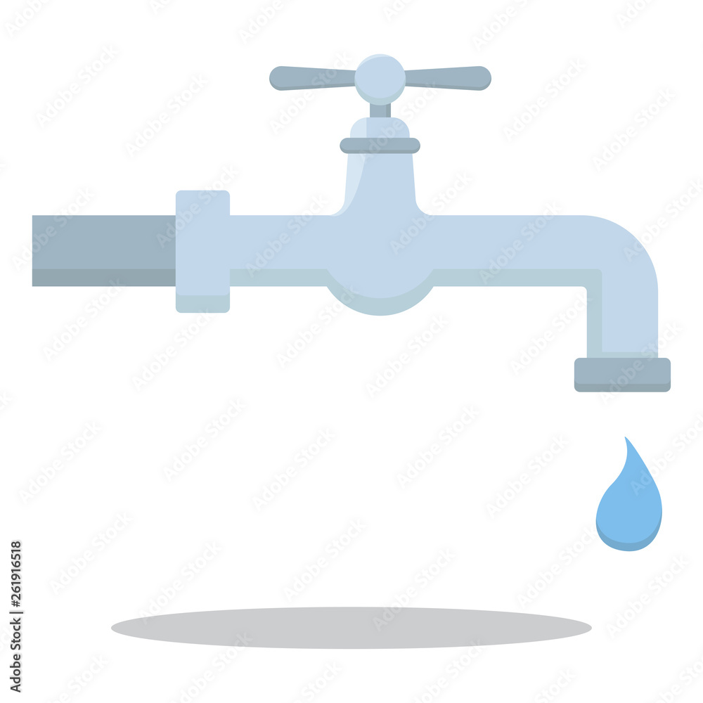 Water tap with drop design illustration vector Water tap with drop design illustration vector