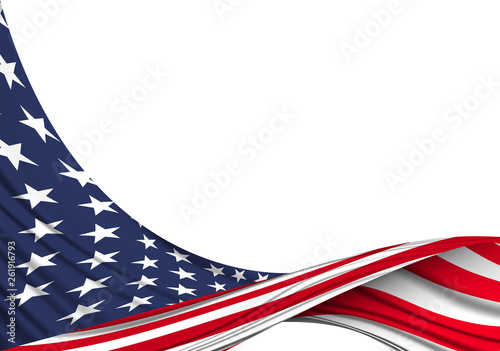 American Flag Design. American background for national celebrations. 