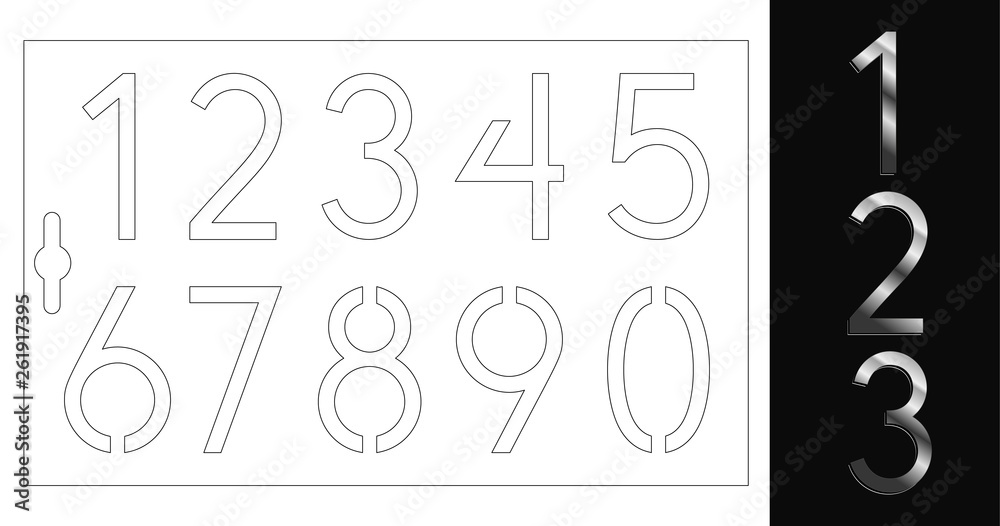 Number stencil template Number stencil template