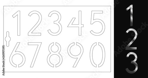 Number stencil template