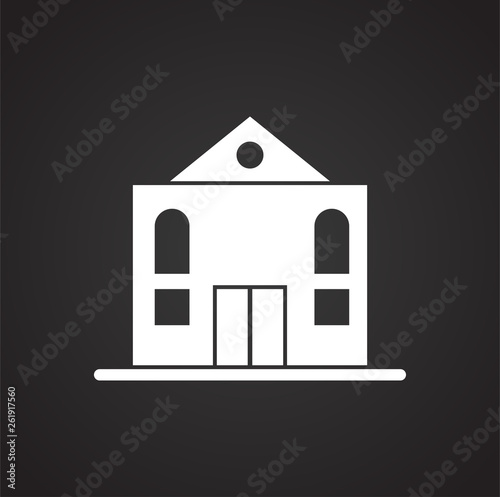 Building icon on background for graphic and web design. Simple vector sign. Internet concept symbol for website button or mobile app.