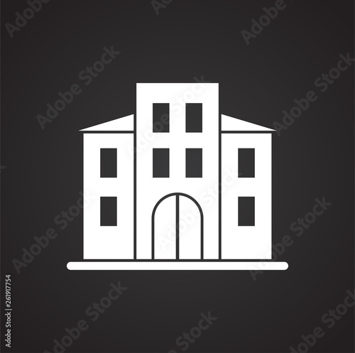 Building icon on background for graphic and web design. Simple vector sign. Internet concept symbol for website button or mobile app.